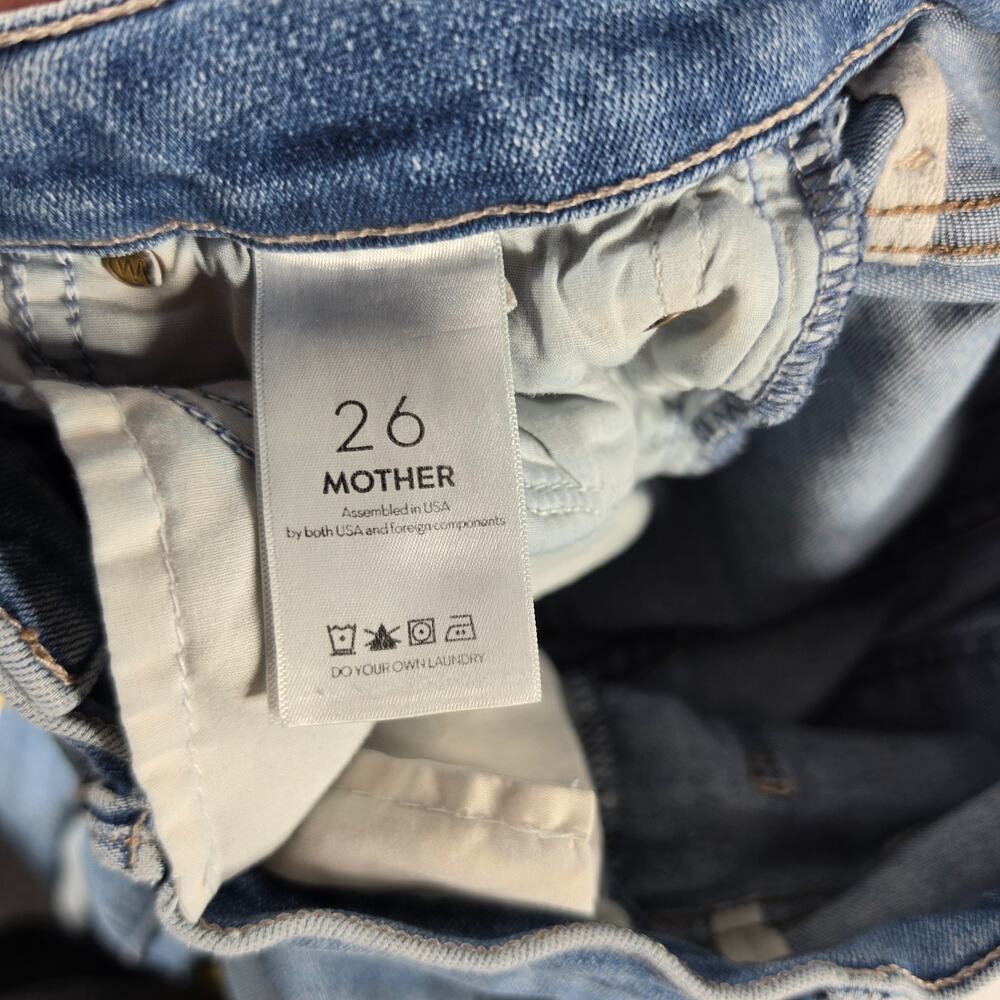 Mother Weekend Fray Jeans Womens Size 26 Blue Hop On Hop Off - Picture 4 of 9